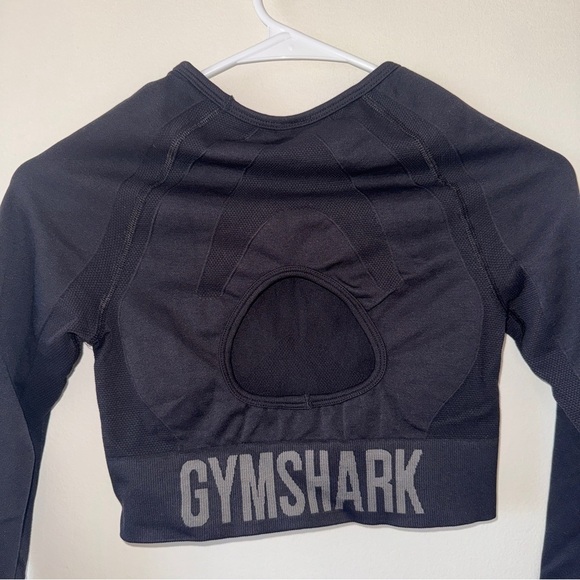 NWOT Gymshark Black Flex Cropped Longsleeve Small - Picture 5 of 5